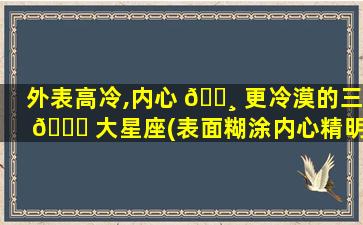 外表高冷,内心 🕸 更冷漠的三 🕊 大星座(表面糊涂内心精明的星座)